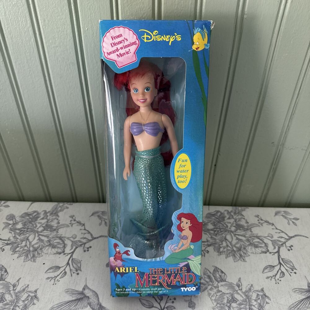 1990’s Vintage Disney The Little Mermaid Ariel Doll Tyco #1801 BRAND NEW 9.5”